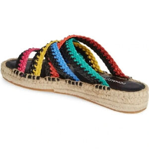 Donald J Pliner Rhonda Woven Espadrille Strappy Sandal Black Multi